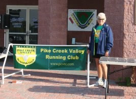 Pike Creek Valley Running Club 
banner at 2008 DDC 15K